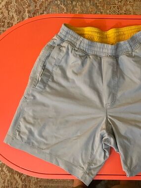 Birddogs Light Blue Athletic Shorts with Yellow Waistband